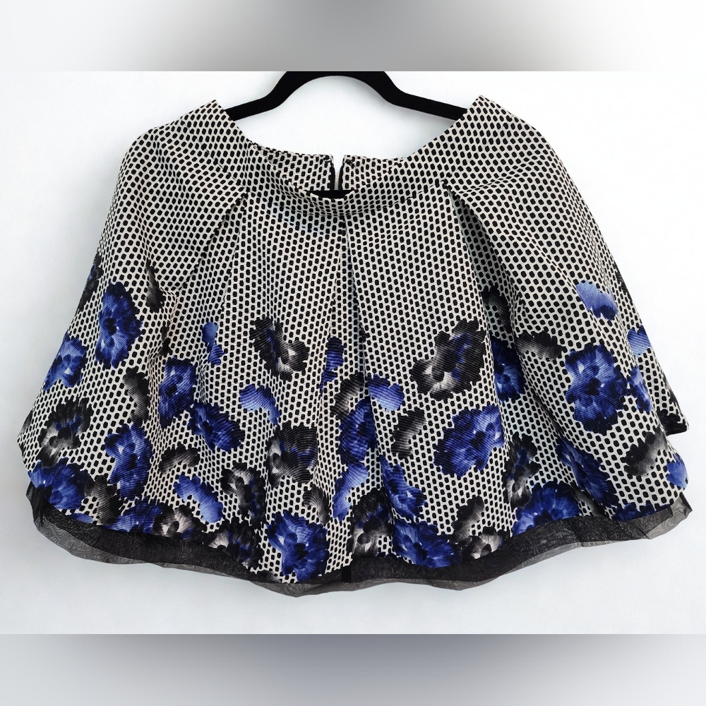 Express Black and Blue Bubble Mini Skirt Cocktail